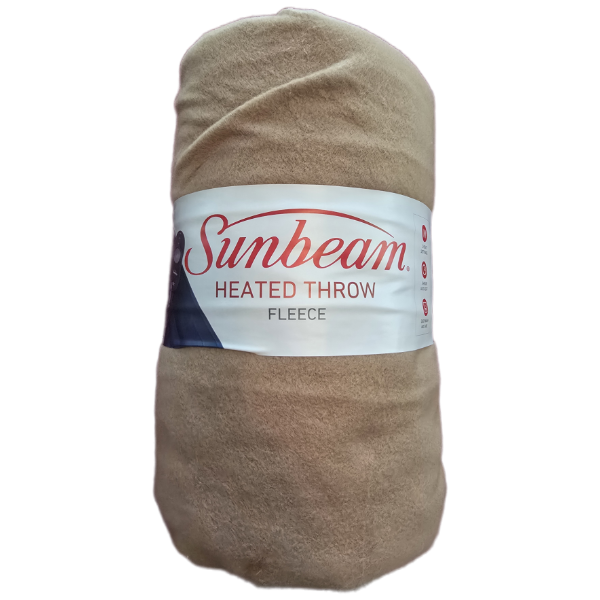 Sunbeam Heated Throw - 50" x 60" - Color: Dark Tan