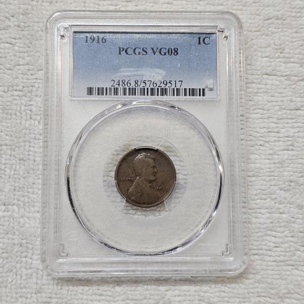 1916 Lincoln Wheat Cent Certified by PCGS as VG08