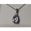 Image 3 : 18" Sterling Silver Necklace Featuring Beautiful White Sapphire Pendant -Helzberg Lifetime Warranty!