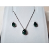 Image 2 : Ashcroft & Oak Sterling Silver Necklace and Earring Set with Emerald Colored Stones