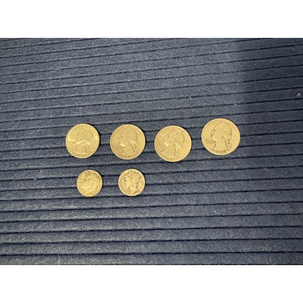 90% Silver - 4 Quarter Dollars - 2 Dimes - FV $1.20 