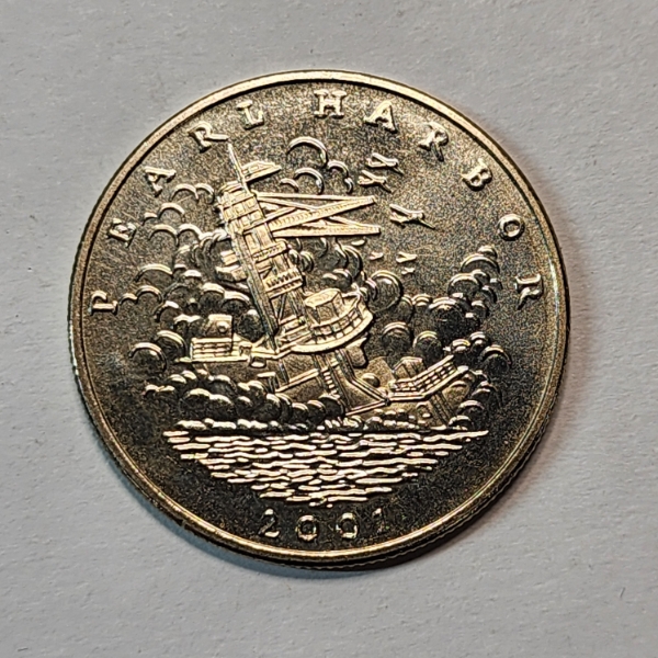 2001 Republic of Liberia $5 Pear Harbor Commemorative Coin 