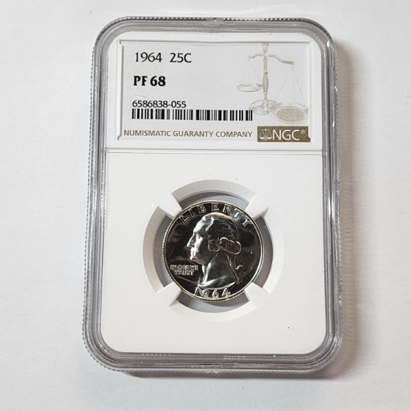 NGC PF 68 United States 1964 90% Silver Washington Quarter