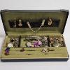 Image 1 : Vintage Mid Century Jewelry Collection In Green Case