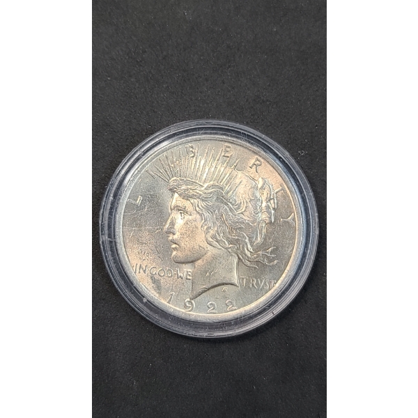 United States 1922 90% Silver Peace Dollar In Coin Capsule