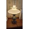 Image 1 : Pickup In Canton - 20" Tall Vintage Table Lamp With Tam-O-Shanter 11" Shade & Chimney