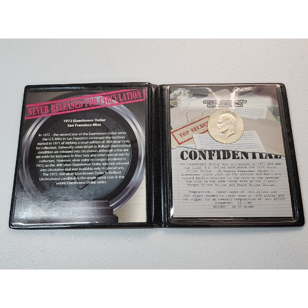 First Commemorative Mint Inc. 1972-S Eisenhower Dollar 40% Silver 