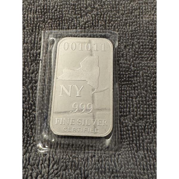 Rare U.S. State Siler Bar New York .999 Fine Silver Troy Ounce - Mint Condition