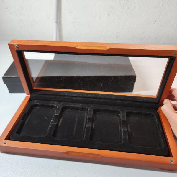 Nice Wooden Glass-Top Coin Slab Storage Case - Holds 4 Standard Slabs
