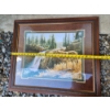 Image 2 : Vintage Wood Framed Nature Scene Wolf Print