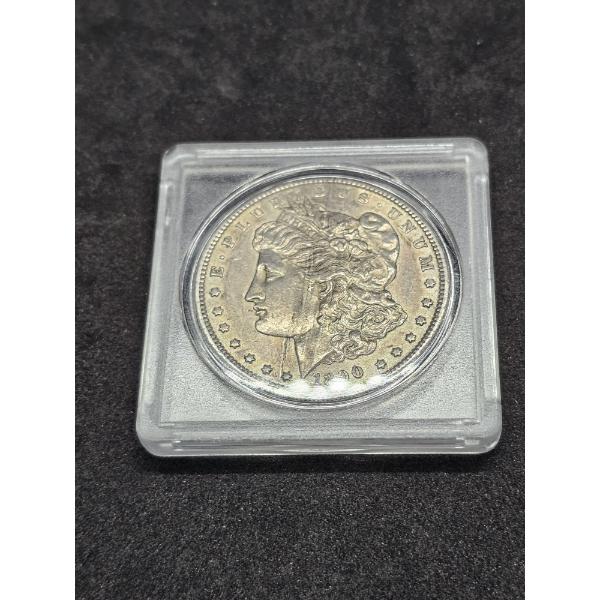 1890-S Morgan 90% Silver Dollar with Case