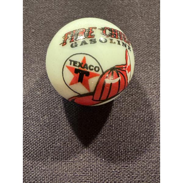Vintage TEXACO Fire Chief Gasoline Advertising One Inch Shooter Marble - Mint Condition