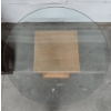 Image 2 : Glass Top Table with Wooden Base - 42" Round 30"H