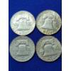 Image 6 : x10 Assorted Years 90% Silver Franklin Half Dollars FV: $5.00