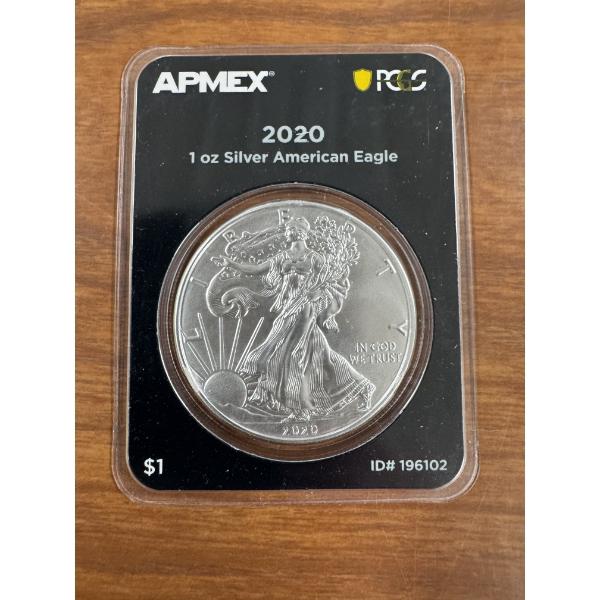 2020 $1 Silver American Eagle 1oz Fine Silver - APMEX PCGS - Mint Condition