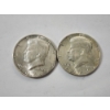 Image 1 : Two 1964 Kennedy Half Dollars - 90% Silver U.S. Coins - FV: $1.00