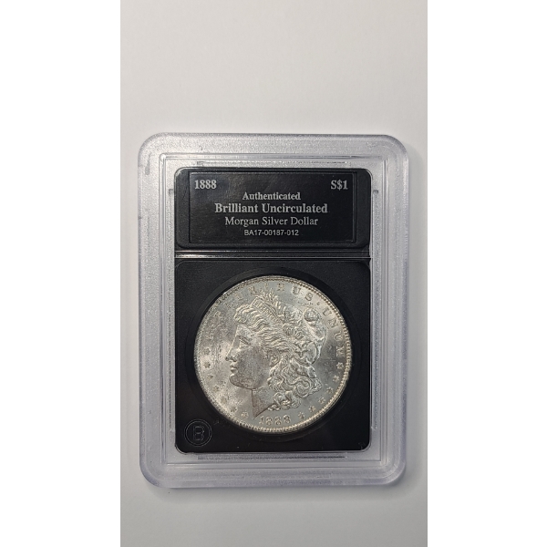United States 1888 Brilliant Uncirculated Morgan 90% Silver Dollar