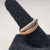 Image 3 : Tri-Toned Ring, Three Interlocking Bands of 14K White, Yellow, & Rose Gold - Size 5 - TW: 6.9g