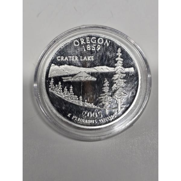 2005 .999 Fine Silver 1 Troy Ounce Oregon State Quarter