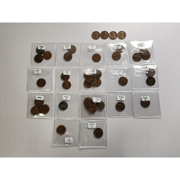 Lot of Assorted Years U.S. Lincoln Wheat, Memorial Pennies - Face Value: $0.41