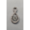 Image 1 : 14K White Gold Infinity 0.50 Carat Diamond Pendant- Weight: 1.7g