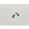 Image 1 : 14K Gold Cubic Zirconia Dainty Stud Earrings - Total Weight: 0.4g
