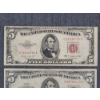 Image 2 : Lot of Two $5 Red Seal Federal Reserve Notes - 1953 & 1963