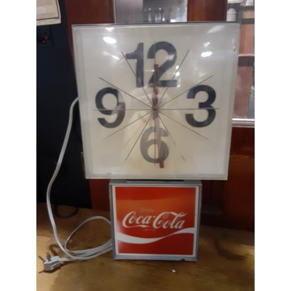 Coca Cola "COKE" -Coca Cola Electric Wall Clock As Pictured - & Vending Machine WAVE Decal - See Pic