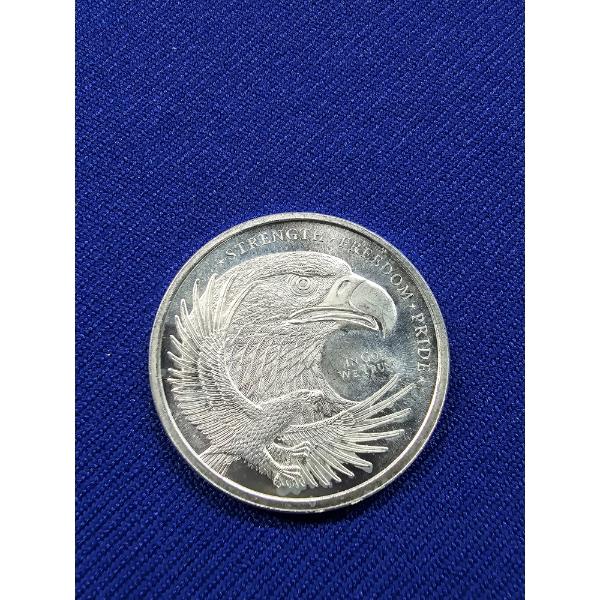 1/2 oz .999 Fine Silver - Golden State Mint - Silver Eagle and U.S. Flag Round