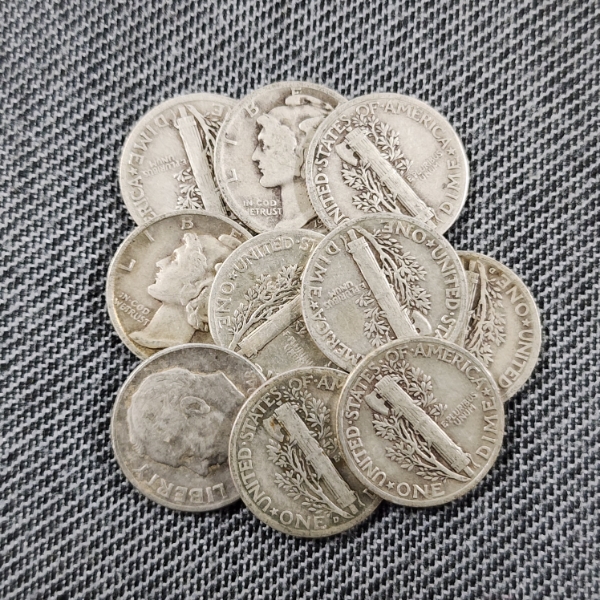$1.00 Face Value in Assorted 90% Silver United States Dimes