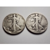 Image 2 : Two Walking Liberty 90% Silver Half Dollars ~ 1946 & 1939-S ~ $1.00 Face Value