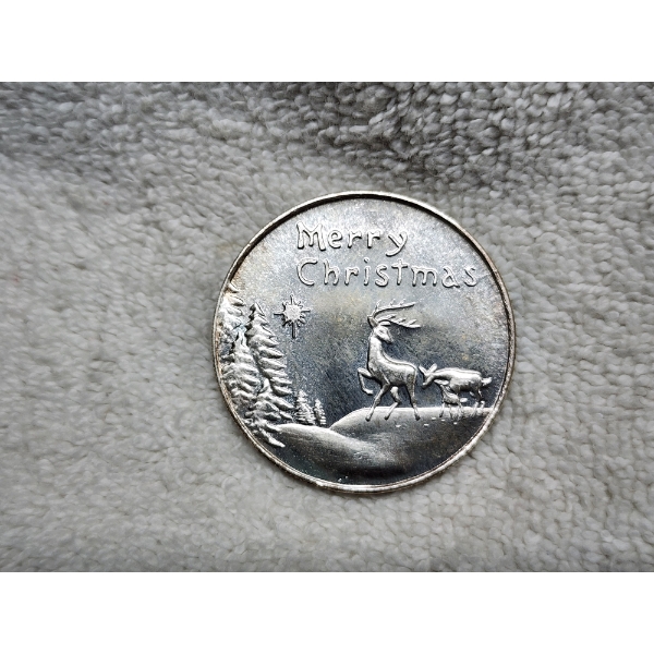 1 Troy Ounce Merry Christmas Reindeer Scene Round - "For Someone Special" 