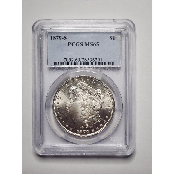 PCGS MS65 Graded United States 1879-S Morgan Silver Dollar - ONLY THE SECOND YEAR OF MINTAGE!