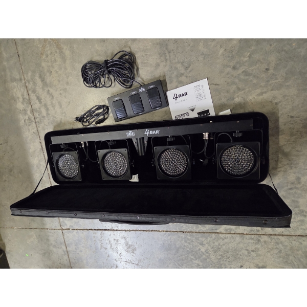 Great Condition Chauvet 4 Bar Portable LED Wash Lighting System. Adjustable, Foot Controller, & Trav