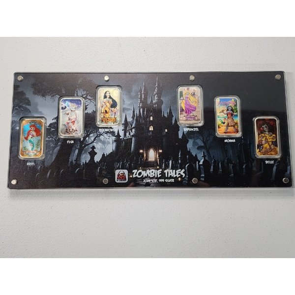 Limited Edition St. Louis Mint Zombie Tales Silver Bar Set: Includes (6) 1oz .999 Fine Silver Bars