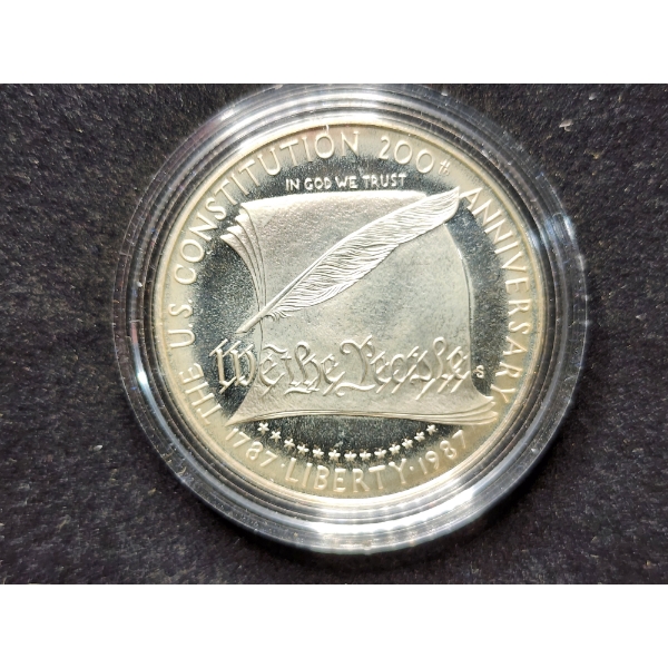 1987-P Silver Dollar - Constitution 200th Anniversary Commemorative - 90% Silver