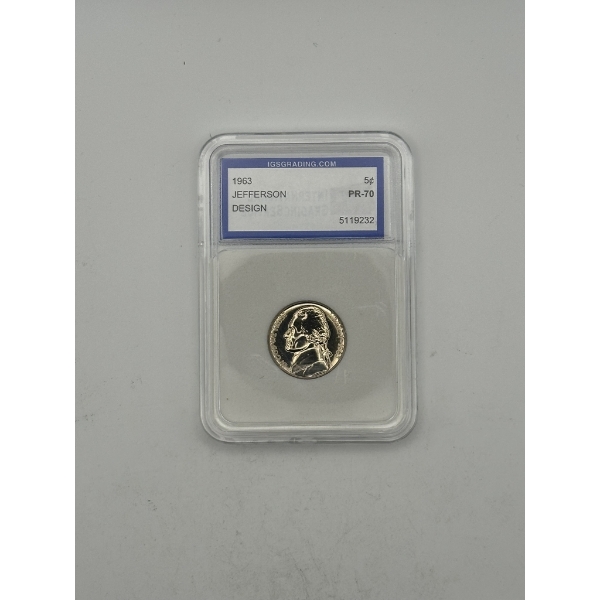 IGS PR70 1963 Jefferson Nickel