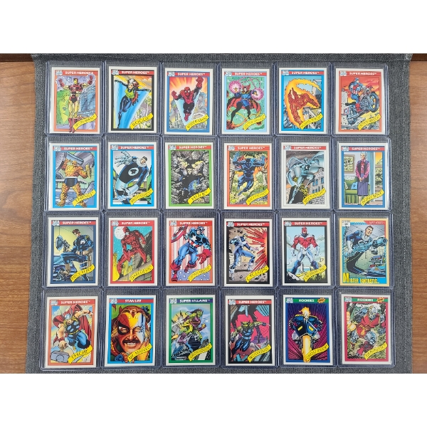 Lot of 24 Assorted 1990 Marvel Trading Cards - NM in Top Loaders!