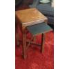 Image 2 : Vintage Square 24" Tall x 12" x 12" Side Table With Slide Out Writing or Resting Shelf As Shown