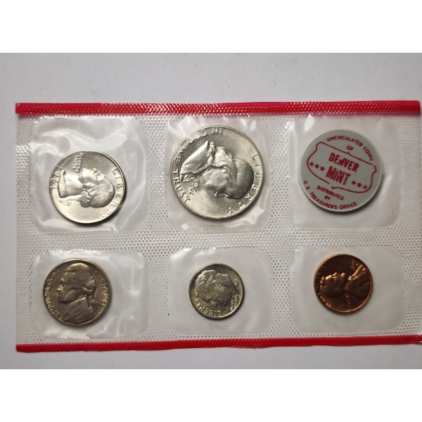 1961-D United States Uncirculated Coin Set Featuring $0.85 Face Value in 90% Silver!