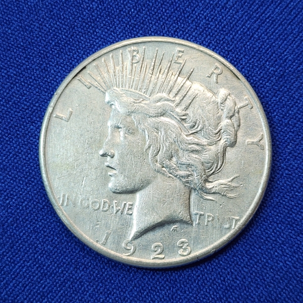 United States 1923-S Silver Peace Dollar - 90% Silver 