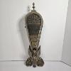 Image 2 : Vintage Brass Peacock Folding Fireplace Screen With Winged Lion Base 24x38"