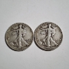 Image 1 : Two 90% Silver Walking Liberty Half Dollars ~ 1943 & 1945 ~ $1.00 Face Value
