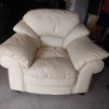 Image 2 : Single Comfortable Living Room Leather Chair As Shown - Excellent Condition - 40" Tall 