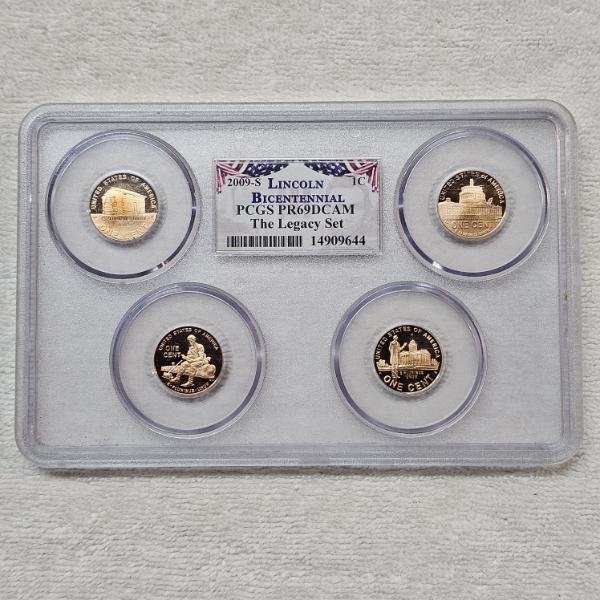 2009-S Lincoln Bicentennial "Legacy Set" Containing Four Proof Coins Graded PR69DCAM by PCGS