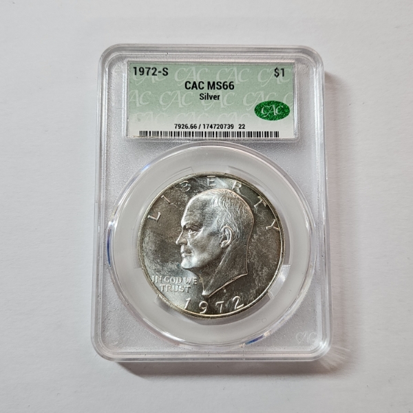 CAC MS66 United States 40% Silver 1972-S Eisenhower Dollar