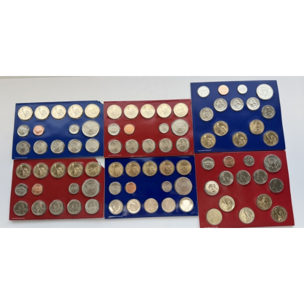 United States Mint Uncirculated Coin Sets- Philadelphia and Denver- 2007, 2008, 2013