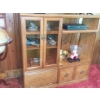 Image 1 : Wood Walnut Entertainment Center Cabinet - 53" W x 52" Tall x 18" D Excellent - Contents Not Incl