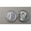 Image 1 : 1944 Walking Liberty 90% Silver Half Dollar & 1964 90% Silver Kennedy Half Dollar - Face Value: $1