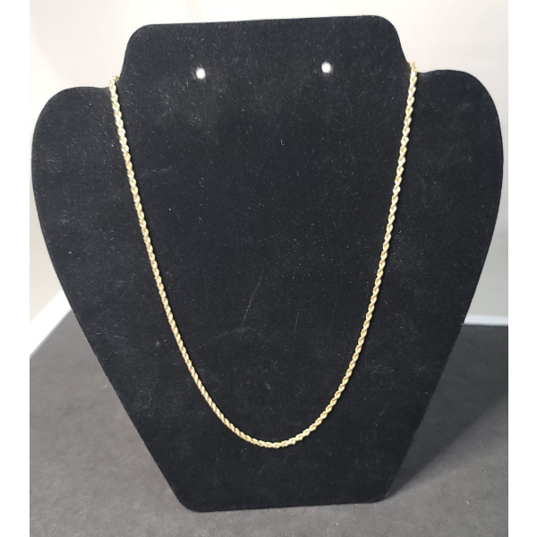 14K Gold Rope Necklace - Weight: 8.4g
